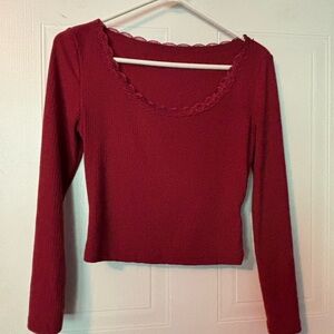 Red Tight Fit Long Sleeve